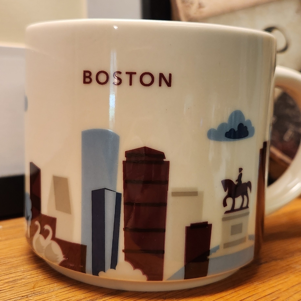 Starbucks Cream and Brown Cityscape Mug